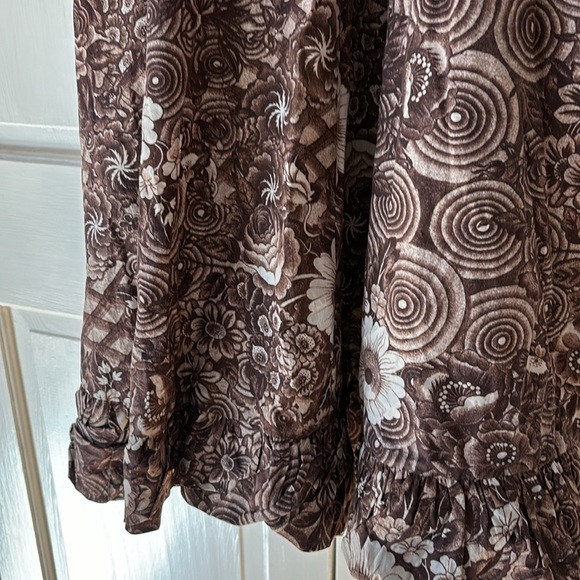 ULLA JOHNSON Nanette Dress in Teak‎ Brown Floral Print Midi Gown Size 6 Poplin - Picture 14 of 17